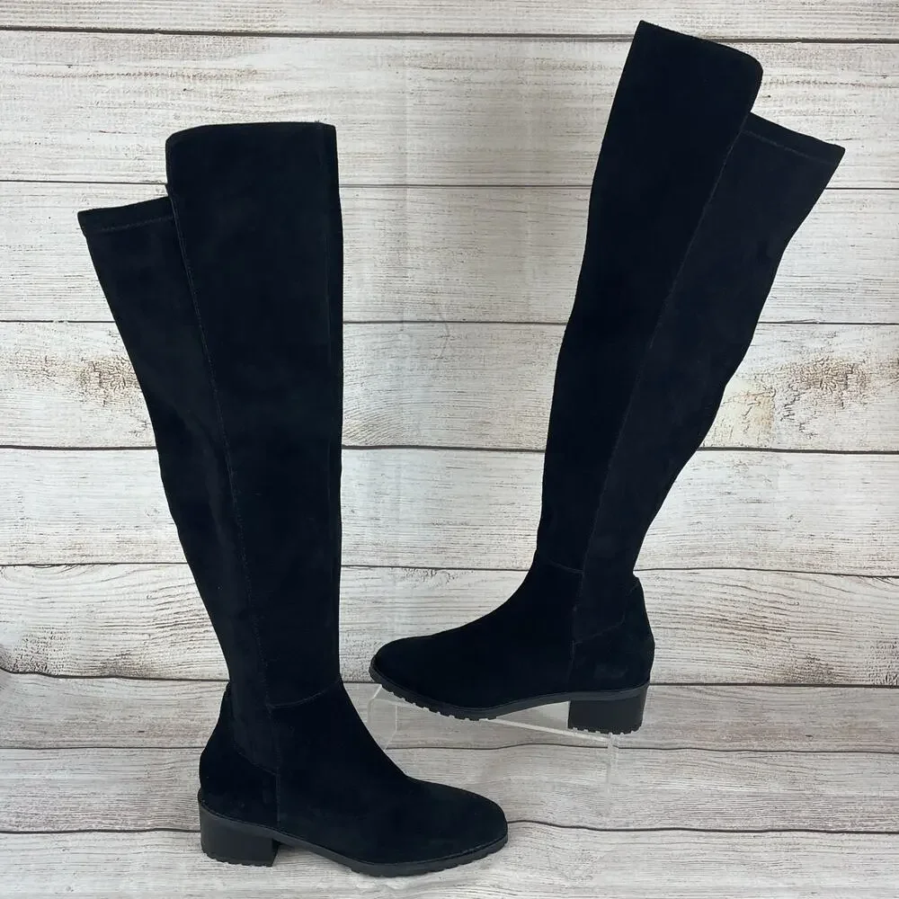 Blondo Starla Womens Sz 6 Over the Knee Boots Black Suede Waterproof
